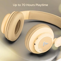 Boat Rockerz 450 Pro Bluetooth On Ear Headphones with Mic with 70 Hours Battery, 40Mm Drivers, Bluetooth V5.0 Padded Ear Cushions - Standard, Peach