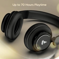 Boat Rockerz 450 Pro Bluetooth On Ear Headphones with Mic with 70 Hours Battery, 40Mm Drivers, Bluetooth V5.0 Padded Ear Cushions - Standard, Black