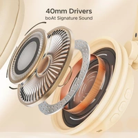 Boat Rockerz 450 Pro Bluetooth On Ear Headphones with Mic with 70 Hours Battery, 40Mm Drivers, Bluetooth V5.0 Padded Ear Cushions - Standard, Peach