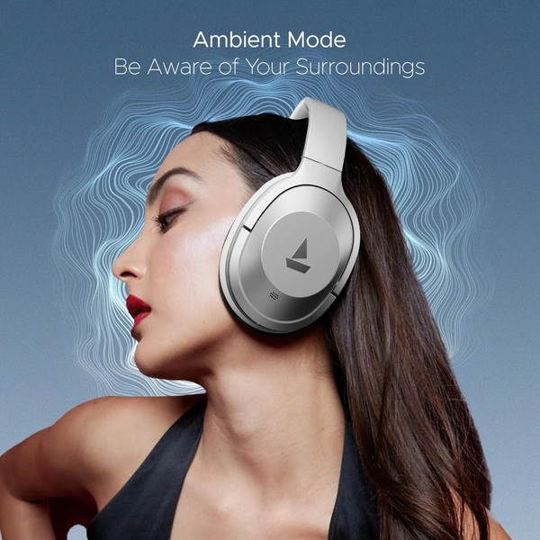 boAt Nirvana 751 ANC,65Hrs Battery,Hybrid (~33dB),Fast Charge,Ambient Sound Mode,Button Controls,Immersive Sound,Carry Pouch,Bluetooth Over Ear Headphones,Wireless Headphone with Mic - White