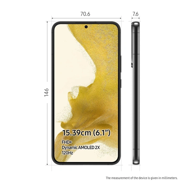 Samsung Galaxy S22 5G Renewed 3 Month Seller Warranty - 256 GB, Phantom Black