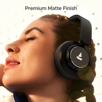 Boat Rockerz 450 Pro Bluetooth On Ear Headphones with Mic with 70 Hours Battery, 40Mm Drivers, Bluetooth V5.0 Padded Ear Cushions - Standard, Black