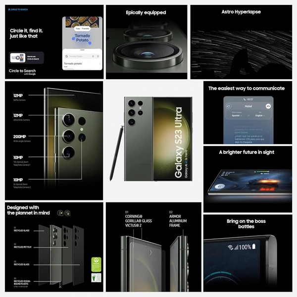 Samsung S23 Ultra Renewed 3 Month Seller Warranty  - 256GB, Phantom Black