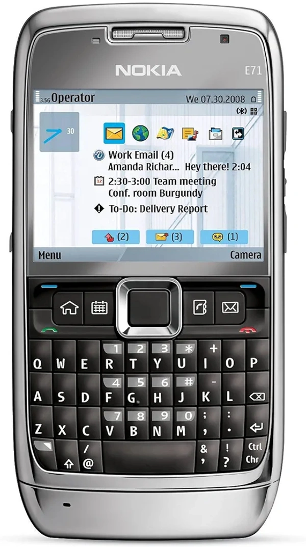 Nokia E71 Mobile Phone with 3.2 MP Camera, International 3G, Media Player, GPS, Wi-Fi, MicroSD Slot 1 Month Warranty  - Black
