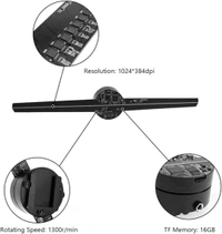 3D HOLOGRAM FAN 3d hologram pro led fan Hologram Projector Advertising Display 42CM 3D Hologram Display Fan Best for Business Events Display ultra thin holographic advertising machine chinese Remote User Manual Wall mount - Black