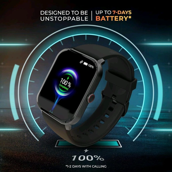 beatXP Marv Neo Smart Watch with 1.85” Ultra HD Display, Bluetooth Calling, 240*280px, AI Voice Assistant, 100+ Sports Modes, Heart Rate Monitoring, SpO2, IP68, Fast Charging, 100+ Watch Faces - Black