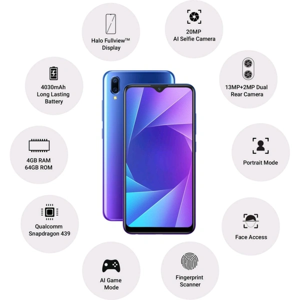Vivo Y95 Refurbished International Stock 1Month Warranty  - Red, 128GB