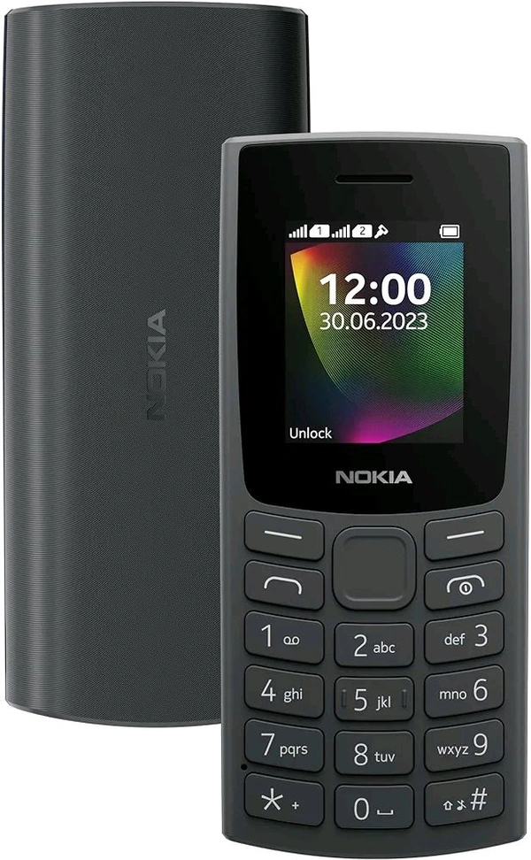 Nokia 106 Single Sim, Keypad Phone with Built-in UPI Payments App, Long-Lasting Battery, Wireless FM Radio & MP3 Player, and MicroSD Card Slot Charcoal - Charcoal