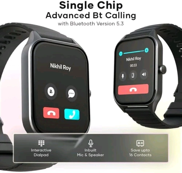 Wings Spero 1.96 HD IPS Display Smart Watch Open Box - Black