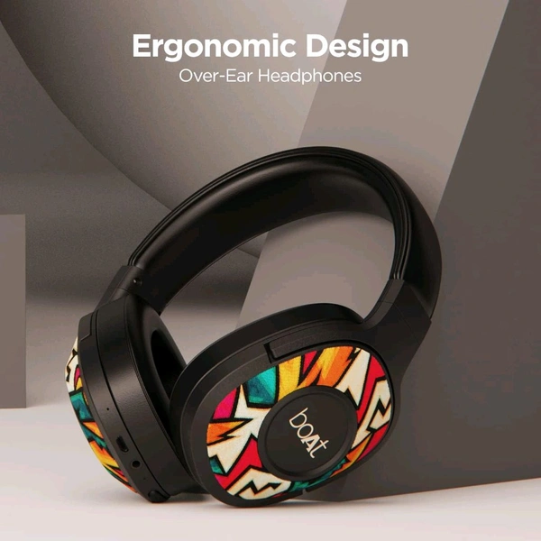 boAt Rockerz 550 Over Ear Bluetooth Headphones with Upto 20 Hours Playback, 50MM Drivers, Soft Padded Ear Cushions and Physical Noise Isolation Open Box 3 Month Warranty  - Black