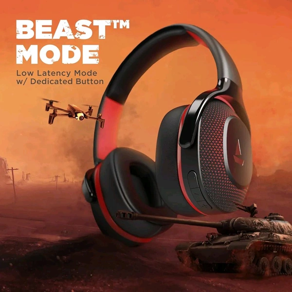 boAt Rockerz 425 Bluetooth Wireless Over Ear Headphones with Mic Signature Sound, Beast Mode for Gaming 30 Days Replacement Warranty Open Box  - Blue