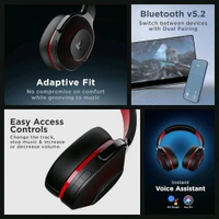 boAt Rockerz 425 Bluetooth Wireless Over Ear Headphones with Mic Signature Sound, Beast Mode for Gaming 30 Days Replacement Warranty Open Box  - Blue
