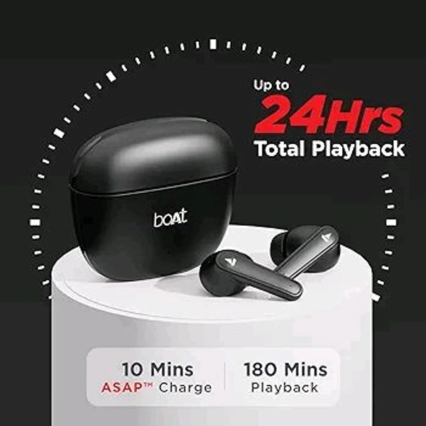boAt Airdopes 115 in Ear TWS Earbuds with ENx & Beast Mode, Upto 24 Hrs Playback and ASAP Charge - Black