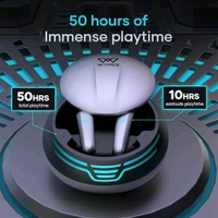 Wings Phantom 450 Wireless in Ear Earbuds with Digital Battery Display - Gray