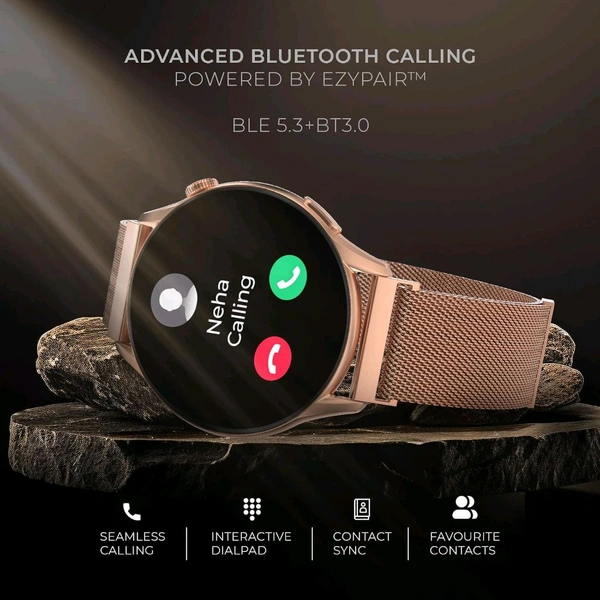 beatXP Evoke 1.43” Super Retina AMOLED Display Bluetooth Calling Smart Watch - Regal Gold