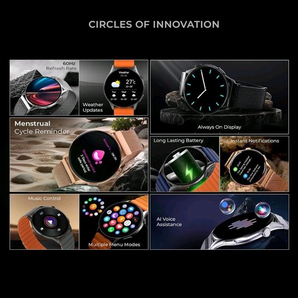 beatXP Evoke 1.43” Super Retina AMOLED Display Bluetooth Calling Smart Watch - Regal Gold