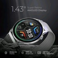 beatXP Evoke 1.43” Super Retina AMOLED Display Bluetooth Calling Smart Watch - Black