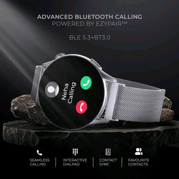 beatXP Evoke 1.43” Super Retina AMOLED Display Bluetooth Calling Smart Watch - Silver Chalice