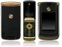 Motorola Razr2 V8 Gold Edition Mobile Phone unlocked luxury edition (Renewed) - Black