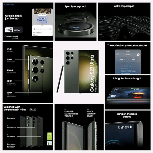 Samsung S23 Ultra Renewed 3 Month Seller Warranty  - 256GB, Graphite