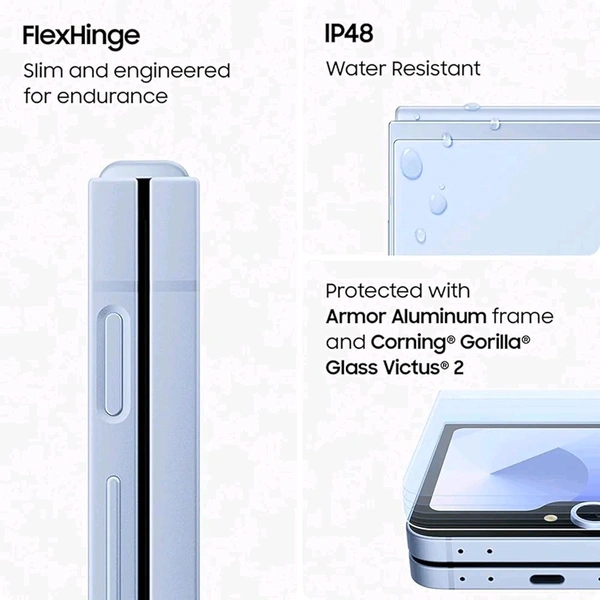 Samsung Galaxy Z Flip6 5G AI Smartphone - Silver Shadow, 256 GB