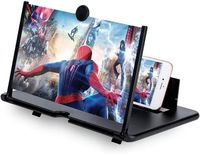 Black Big Screen high Definition Foldable Box Light Wight Flexible Phone Magnifier F2 3D Screen Practical Phone Holder Stand Compatible with All Smartphones