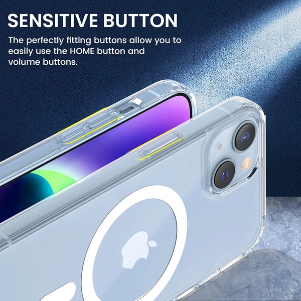 Clear Case Compatible with iPhone Magnetic Case with Built-in Magnets Compatible with MagSafe, Crystal Clear Slim Soft TPU Cover for iPhone - iPhone 14