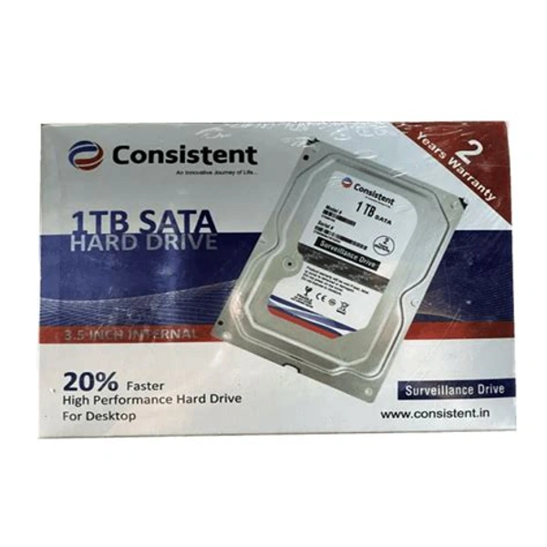 Consistent 1TB SATA Hard Drive 2yrs warranty