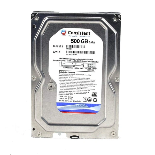Consistent 3TB SATA 3.5 Inch 7mm Desktop Internal Hard Drive with 2 Year Warrenty - 3TB, Gray
