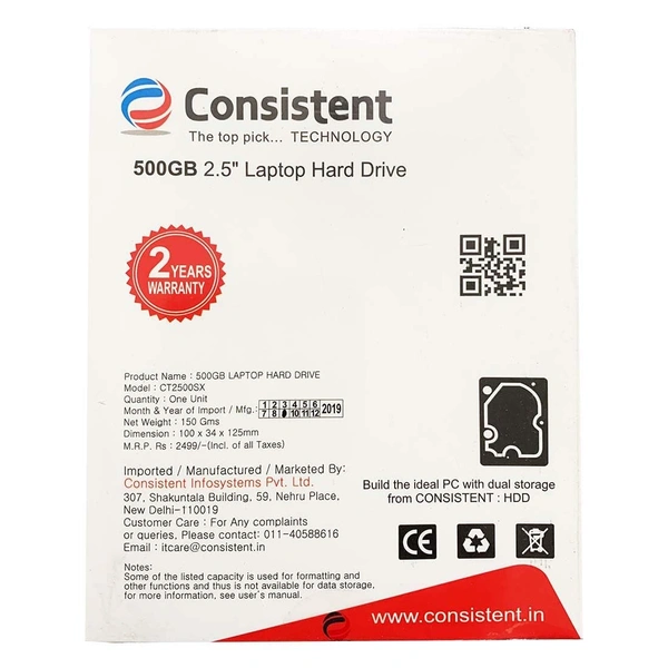 Consistent 3TB SATA 3.5 Inch 7mm Desktop Internal Hard Drive with 2 Year Warrenty - 3TB, Gray
