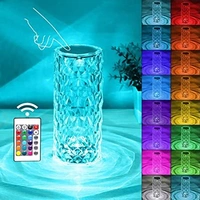 Crystal Rose Diamond 16 Color Rgb Changing Mode Led Night Lights - Usb Remote And Touch Control Desk Lamp For Bedroom, Living Room(Pack Of 1)