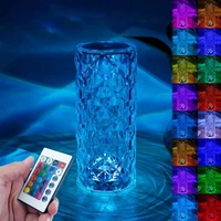 Crystal Touch Table Lamp LED Night Light, 16 Colors Rechargeable Line Diamond Table Lamp with Touch Control , USB Table Lamps, Romantic Lighting Decor for Bedroom (line Style)
