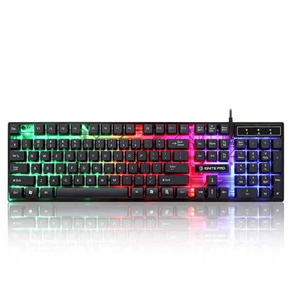 Enter Ignite Pro Gaming Mouse And Keyboard Combo With 6 Button Mouse And Rainbow Backlighting