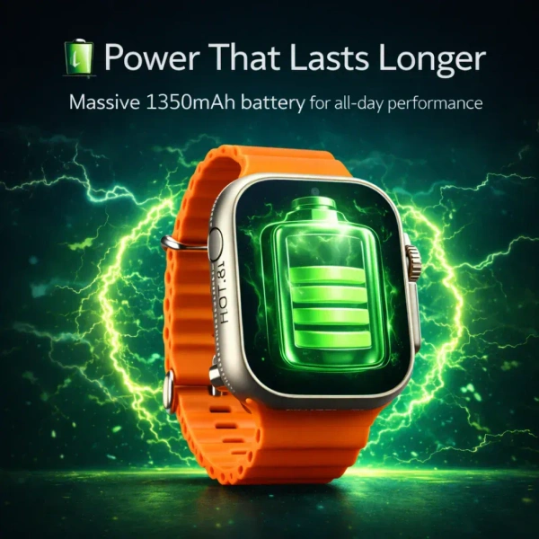 Ultra Smartwatch S9 5G Nano Sim Android Free Black Strap - 6RAM 128GB Storage, Orange