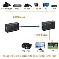 HDMI Extender 4K 120M HDMI Extender, HDMI to RJ45 Network Cable Extender Converter Repeater Compatible With 5e / 6 1080p up to 60m HDTV HDPC PS4 STB 4K 2K (60m)-(EPL-573H) - 120M