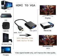HDMI to Vga with 3.5 mm Audio, Gold-Plated HDMI to VGA Adapter (Male to Female) for Computer, Desktop, Laptop, PC, Monitor, Projector, Full HDTV, Media Players, Xbox [NOT for VGA to HDMI]