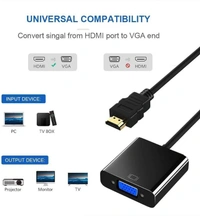 HDMI to Vga with 3.5 mm Audio, Gold-Plated HDMI to VGA Adapter (Male to Female) for Computer, Desktop, Laptop, PC, Monitor, Projector, Full HDTV, Media Players, Xbox [NOT for VGA to HDMI]