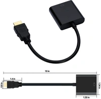 HDMI to Vga with 3.5 mm Audio, Gold-Plated HDMI to VGA Adapter (Male to Female) for Computer, Desktop, Laptop, PC, Monitor, Projector, Full HDTV, Media Players, Xbox [NOT for VGA to HDMI]