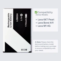 LEB024 1750mAh Battery for Lava KKT Pearl, Lava Bond A11, Lava Connect M1 4G (3 Months Warranty)