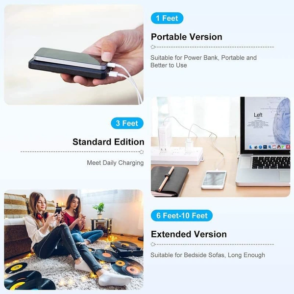 Lightning to USB Cable Apple Certified (Mfi) Sync & Charge Cable for iPhone, Ipad and iPod. Fast Charging Lightning Cable, (1.M) - White