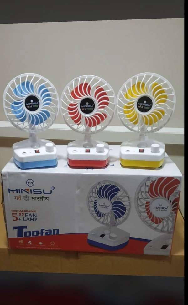 Mini table Fan Best Quality Recharchable by Minisu Random Colour