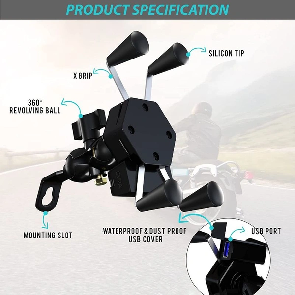 Motercycle Bike Mobile Phone Holder X Grip