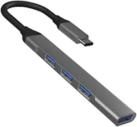 4 in 1 Portable USB C Hub (Type-C to 4 USB-A Ports) with Aluminum Shell, USB Port Hub 3.0 (Pack of 2 )