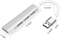 Original USB Multi - Interface adapter USB Extension Hub, 4-in-1 Portable Multiport Adapter/Connector, Type USB to USB 3.0 & 3 USB 2.0, Voltage & Heat Protection, Fast Charging, Data Transfer for PC,