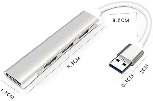 Original USB Multi - Interface adapter USB Extension Hub, 4-in-1 Portable Multiport Adapter/Connector, Type USB to USB 3.0 & 3 USB 2.0, Voltage & Heat Protection, Fast Charging, Data Transfer for PC,