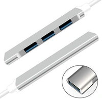 Original USB Multi - Interface adapter USB Extension Hub, 4-in-1 Portable Multiport Adapter/Connector, Type USB to USB 3.0 & 3 USB 2.0, Voltage & Heat Protection, Fast Charging, Data Transfer for PC,