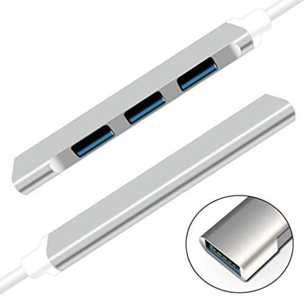 Original USB Multi - Interface adapter USB Extension Hub, 4-in-1 Portable Multiport Adapter/Connector, Type USB to USB 3.0 & 3 USB 2.0, Voltage & Heat Protection, Fast Charging, Data Transfer for PC,