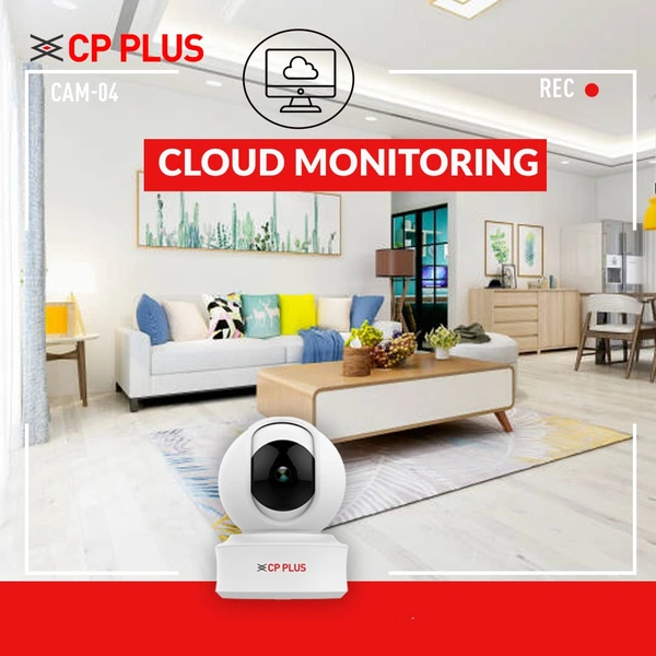 P PLUS 3MP Full HD Smart Wi-fi CCTV Home Security Camera | 360° View | 2 Way Talk | Cloud Monitor | Motion Detect | Night Vision | Supports SD Card, Alexa & Ok Google | 15 Mtr, White- CP-E31A - White