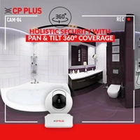 P PLUS 3MP Full HD Smart Wi-fi CCTV Home Security Camera | 360° View | 2 Way Talk | Cloud Monitor | Motion Detect | Night Vision | Supports SD Card, Alexa & Ok Google | 15 Mtr, White- CP-E31A - White