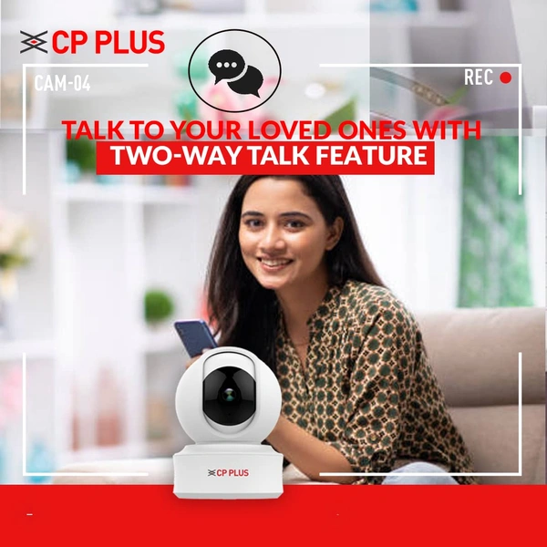 P PLUS 3MP Full HD Smart Wi-fi CCTV Home Security Camera | 360° View | 2 Way Talk | Cloud Monitor | Motion Detect | Night Vision | Supports SD Card, Alexa & Ok Google | 15 Mtr, White- CP-E31A - White